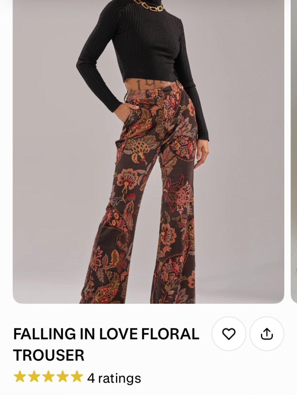 FALLING IN LOVE FLORAL TROUSER - 1X